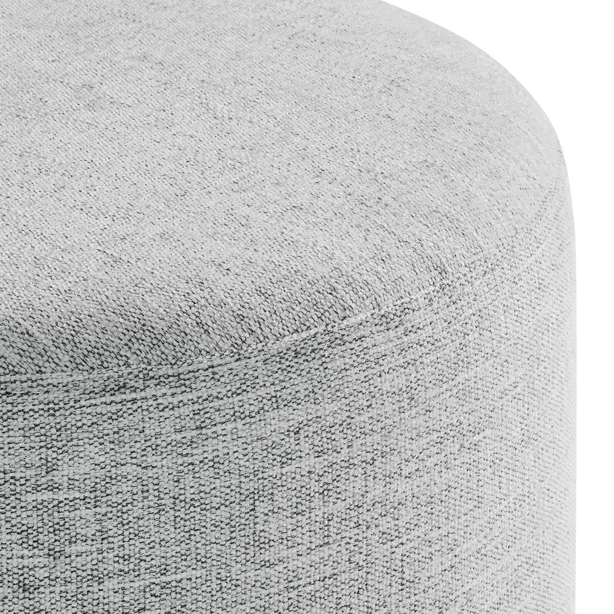 Callum 16" Round Woven Heathered Fabric Upholstered Ottoman - BUILDMYPLACE