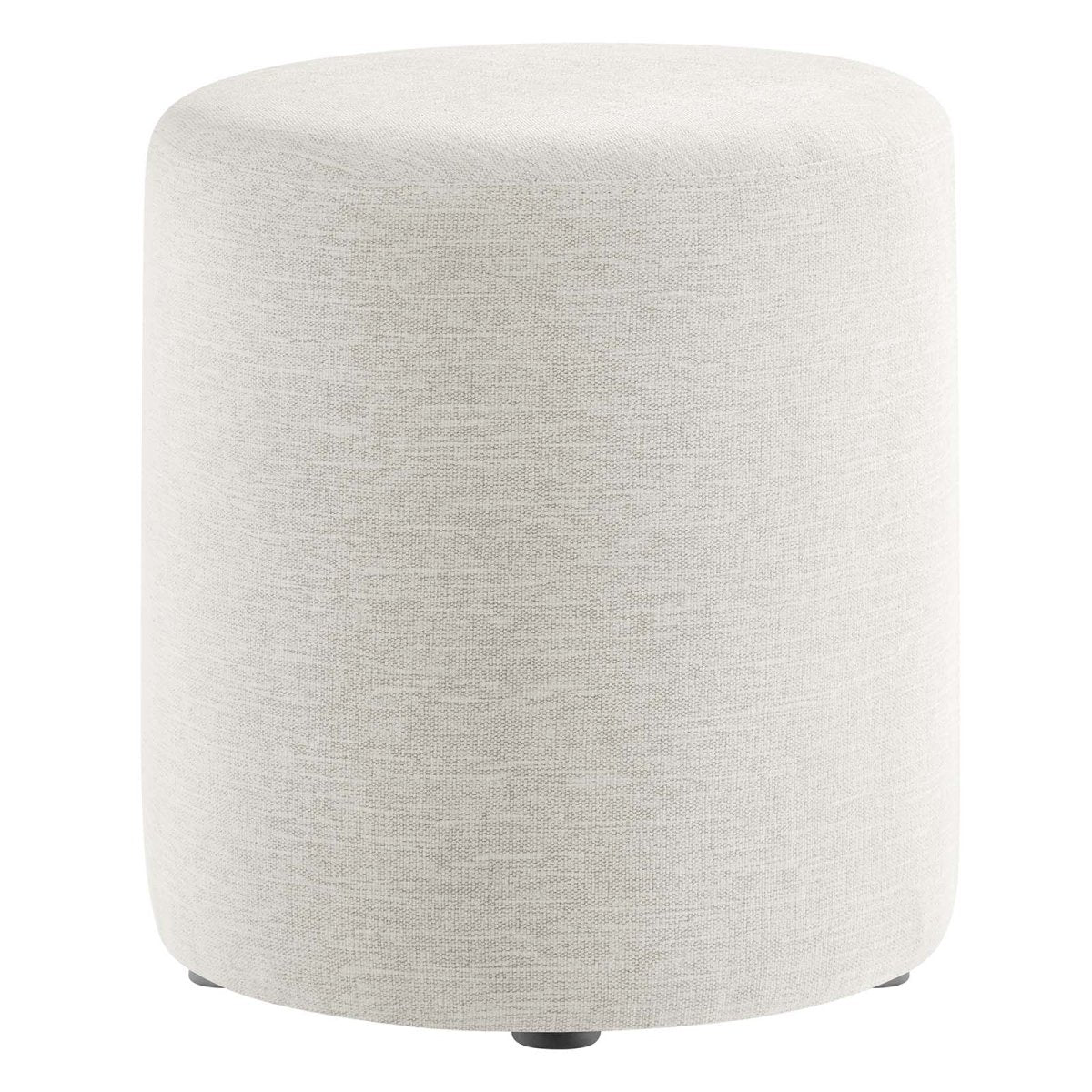 Callum 16" Round Woven Heathered Fabric Upholstered Ottoman - BUILDMYPLACE