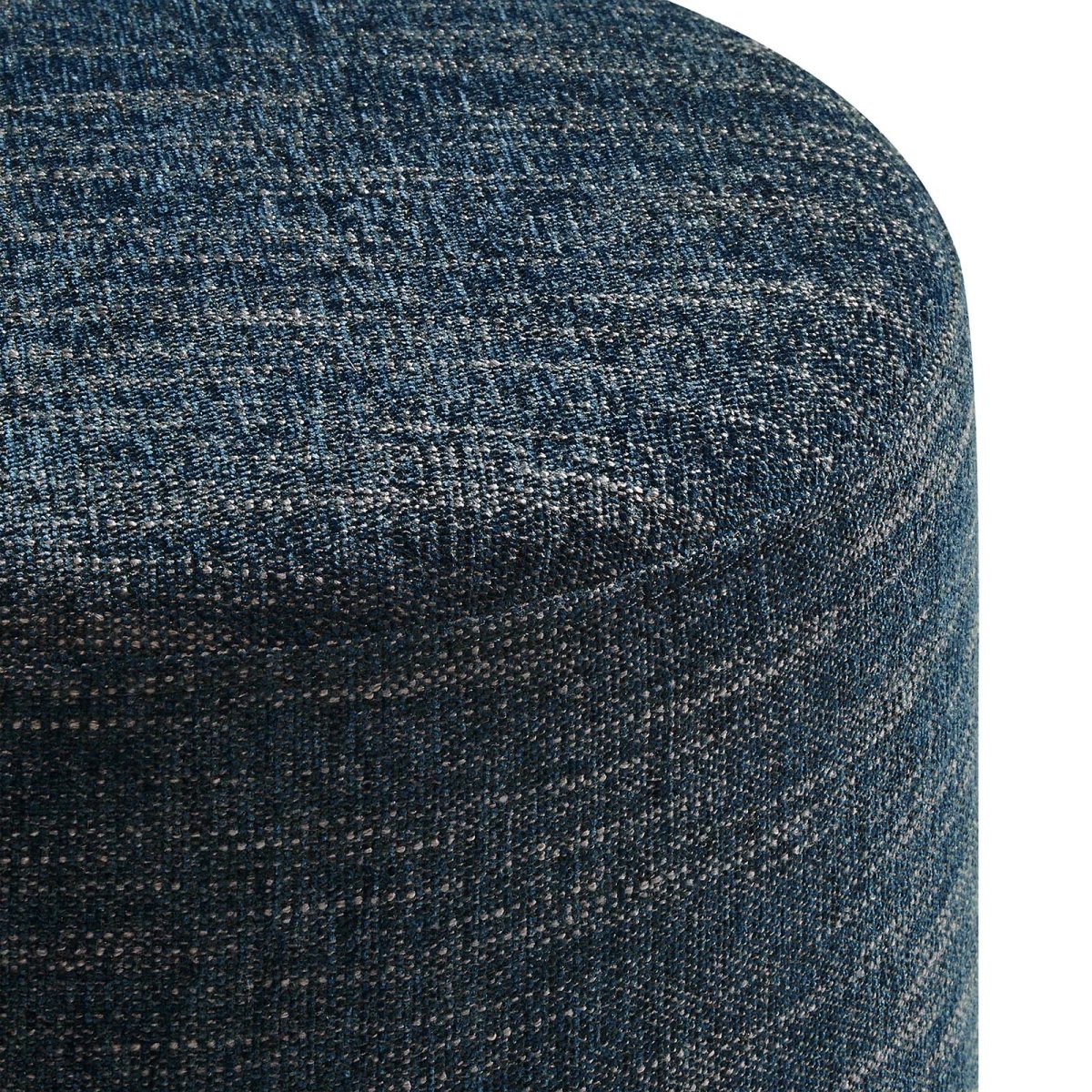 Callum 16" Round Woven Heathered Fabric Upholstered Ottoman - BUILDMYPLACE