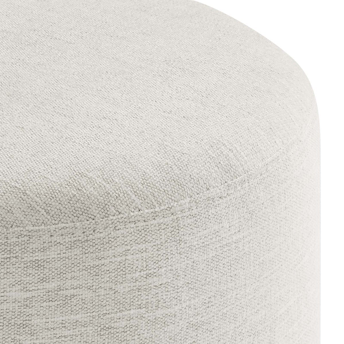 Callum 16" Round Woven Heathered Fabric Upholstered Ottoman - BUILDMYPLACE