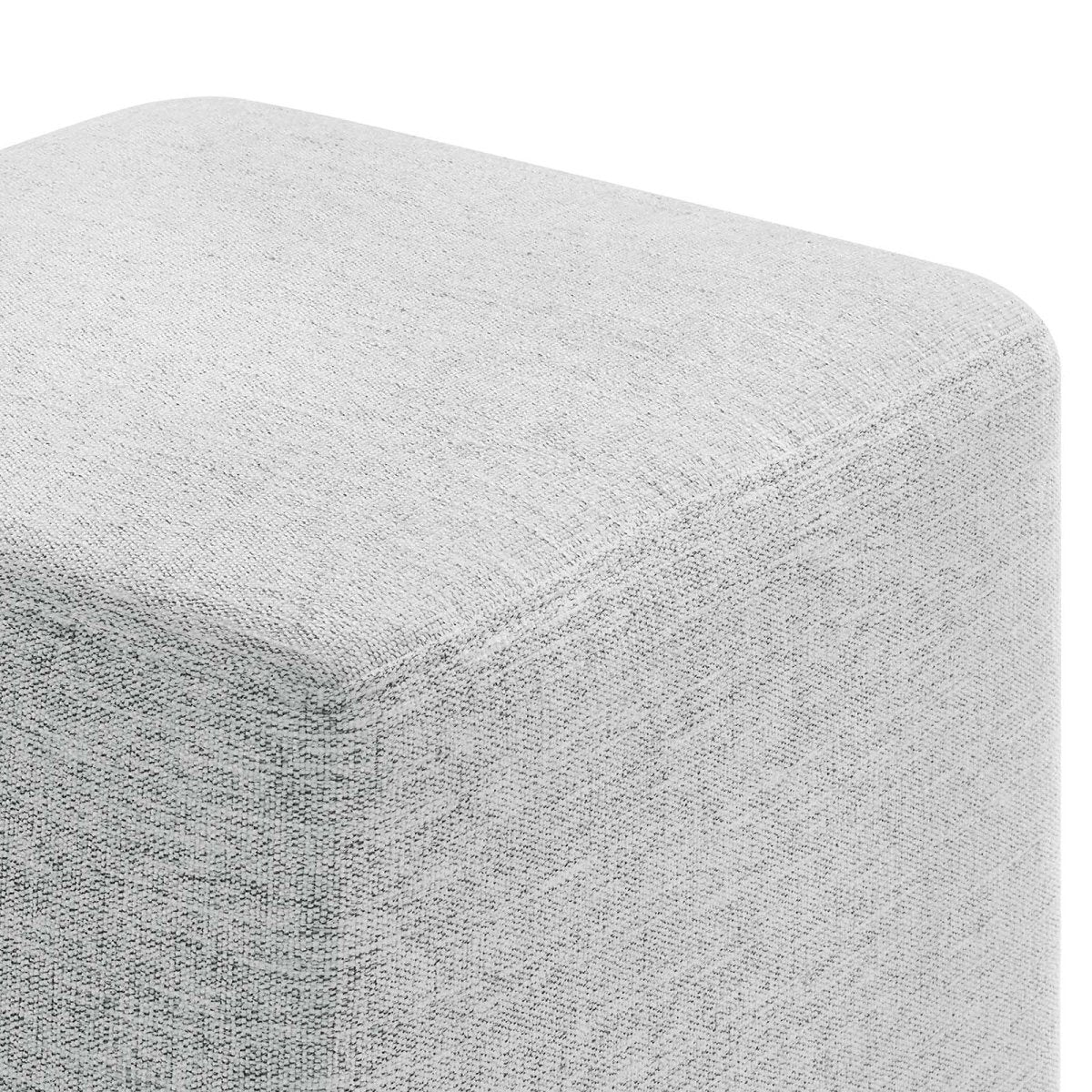 Callum 17" Square Woven Heathered Fabric Upholstered Ottoman - BUILDMYPLACE