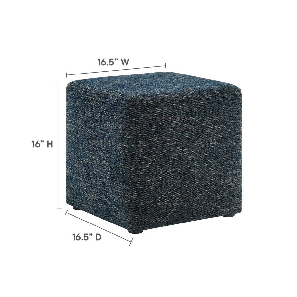 Callum 17" Square Woven Heathered Fabric Upholstered Ottoman - BUILDMYPLACE
