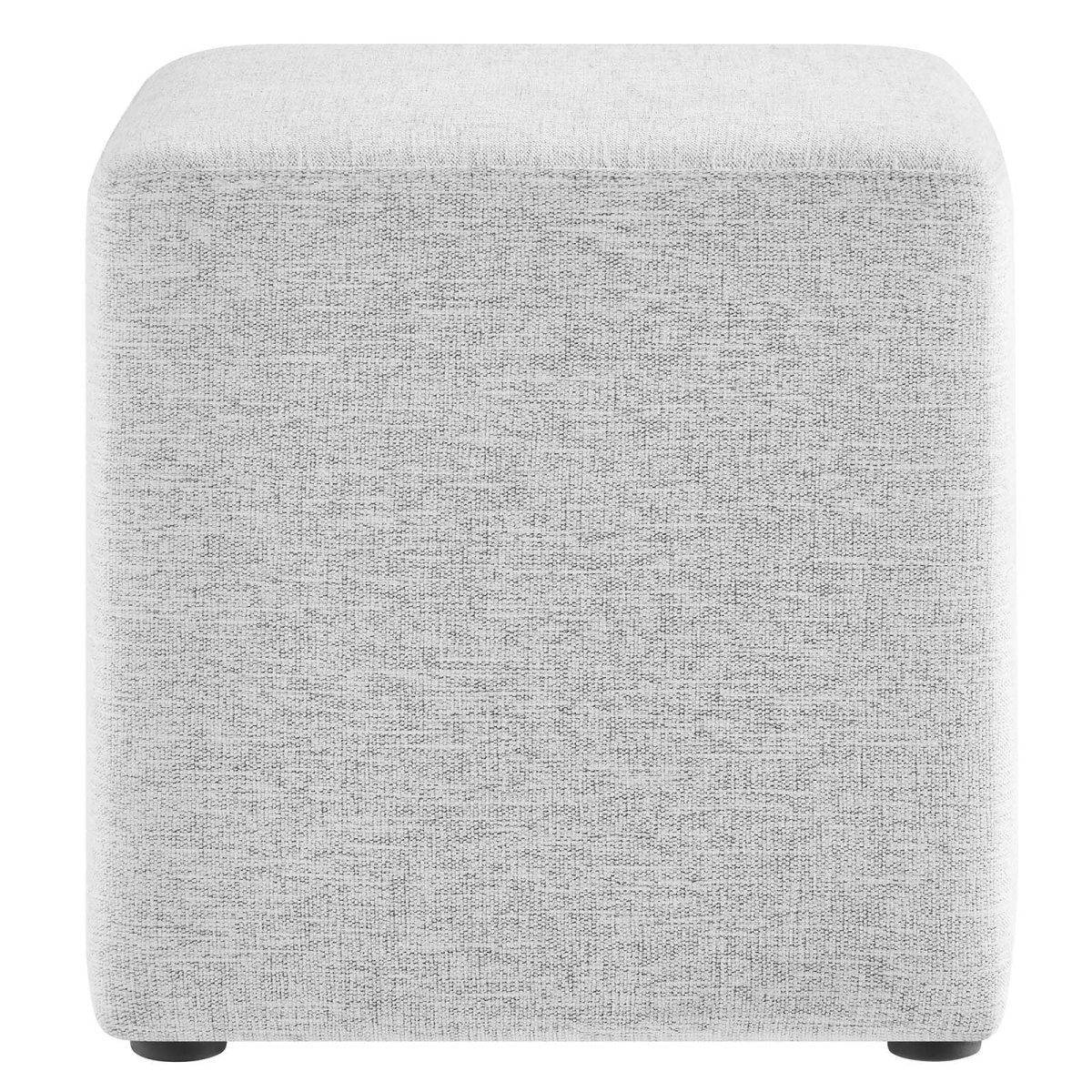 Callum 17" Square Woven Heathered Fabric Upholstered Ottoman - BUILDMYPLACE