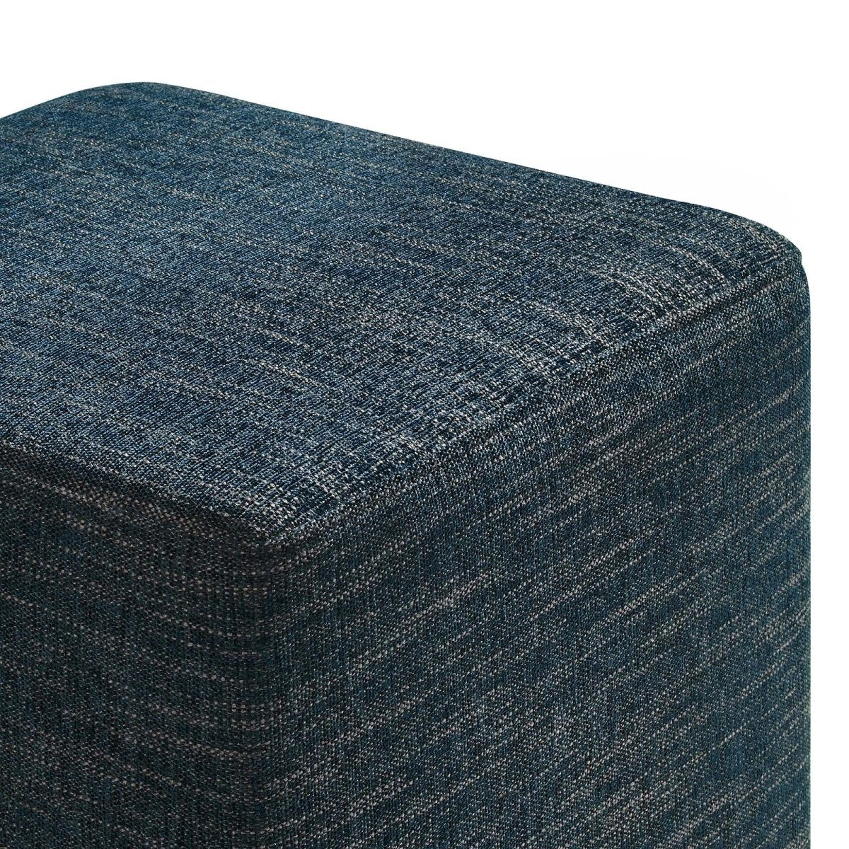 Callum 17" Square Woven Heathered Fabric Upholstered Ottoman - BUILDMYPLACE