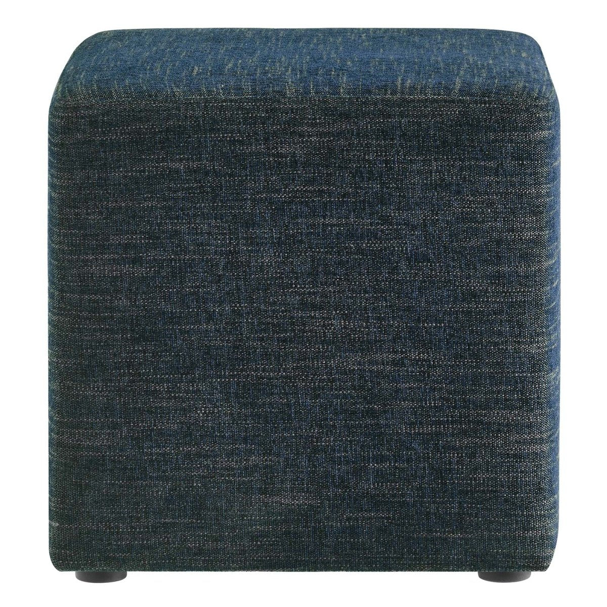 Callum 17" Square Woven Heathered Fabric Upholstered Ottoman - BUILDMYPLACE