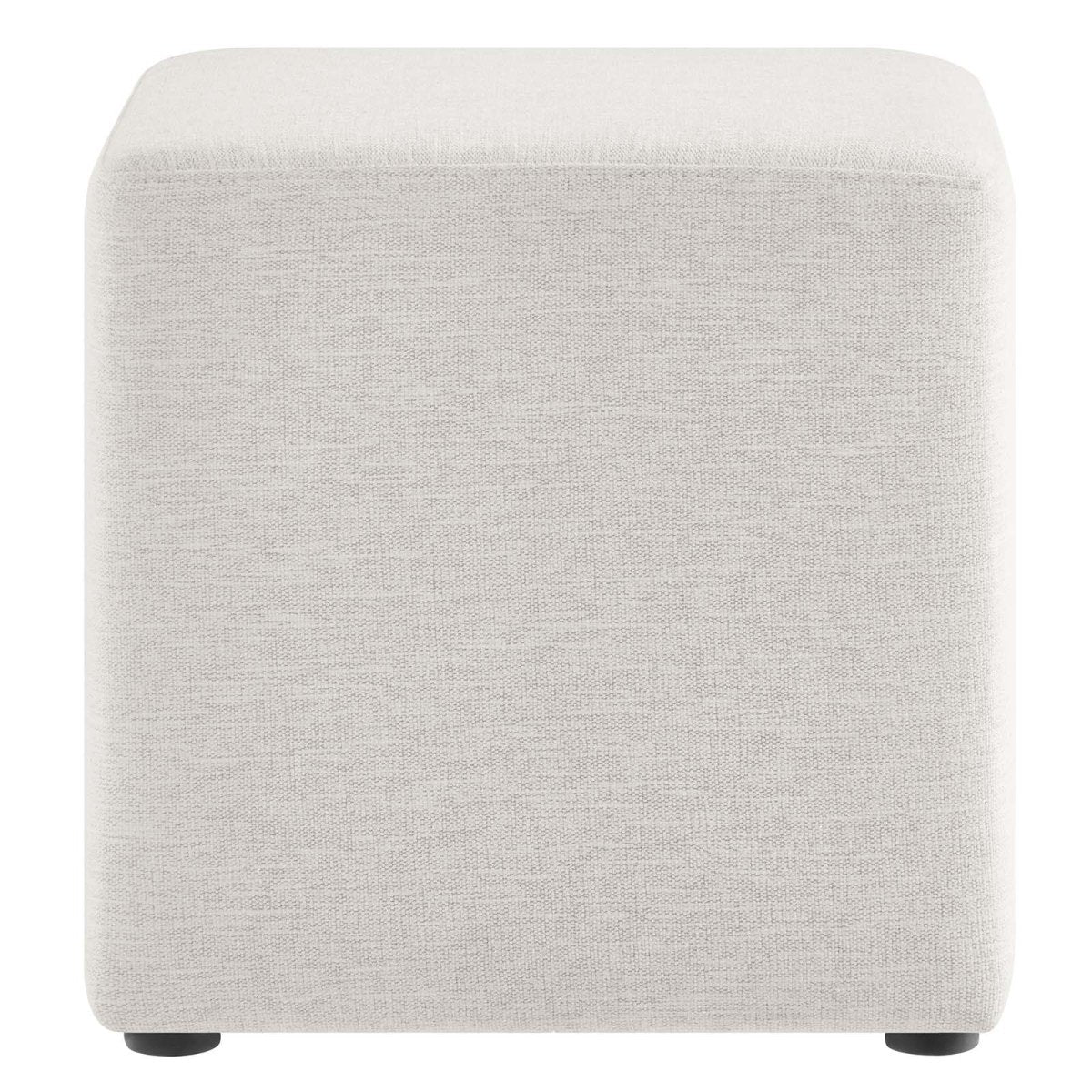 Callum 17" Square Woven Heathered Fabric Upholstered Ottoman - BUILDMYPLACE