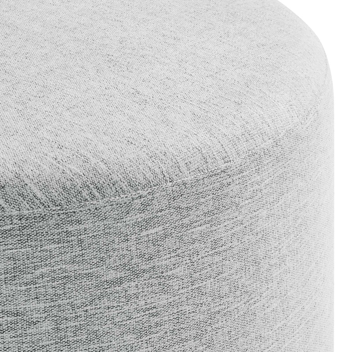 Callum Large 23" Round Woven Heathered Fabric Upholstered Ottoman - BUILDMYPLACE