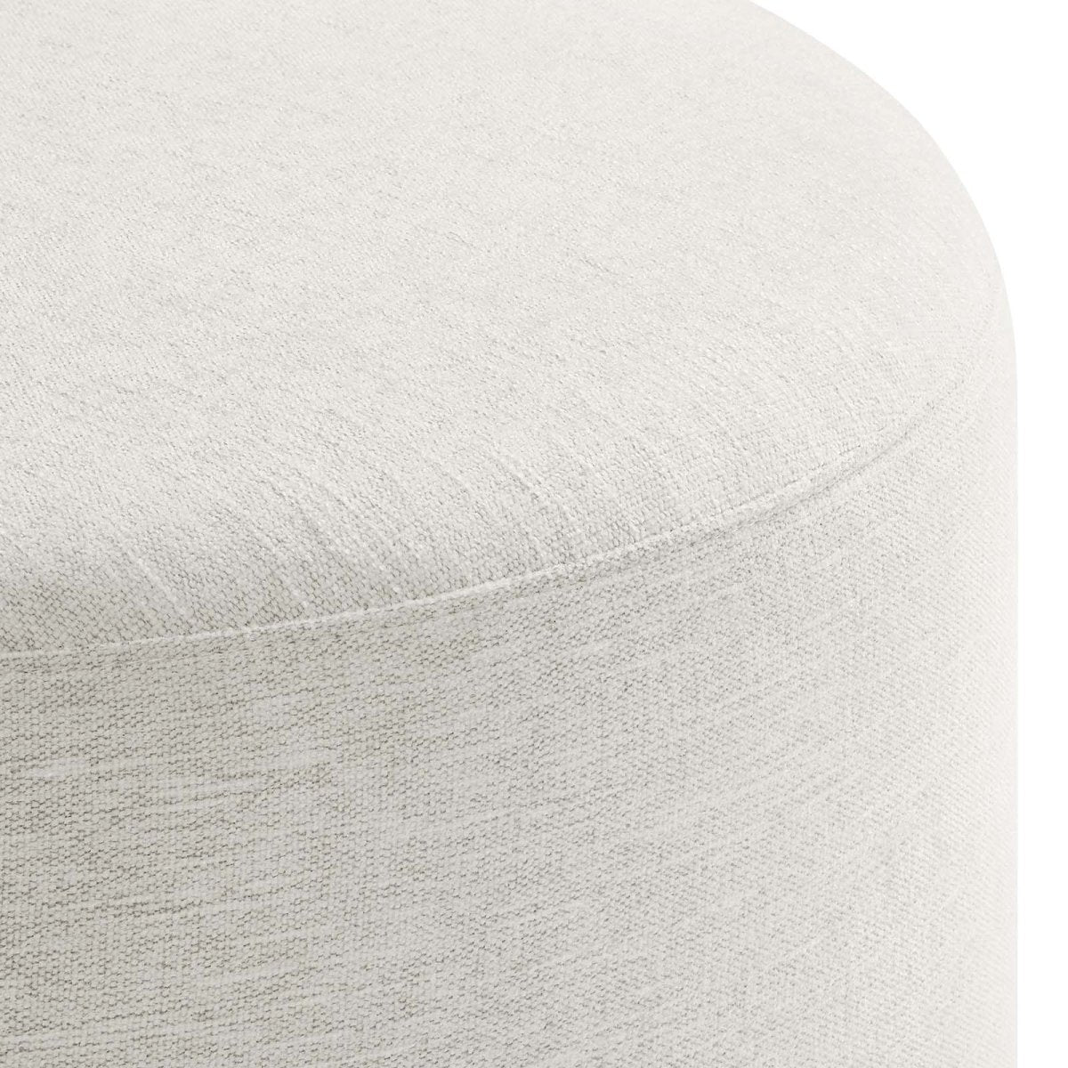 Callum Large 23" Round Woven Heathered Fabric Upholstered Ottoman - BUILDMYPLACE