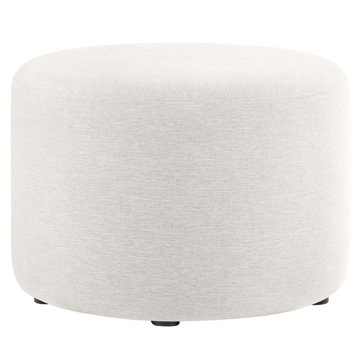 Callum Large 23" Round Woven Heathered Fabric Upholstered Ottoman - BUILDMYPLACE
