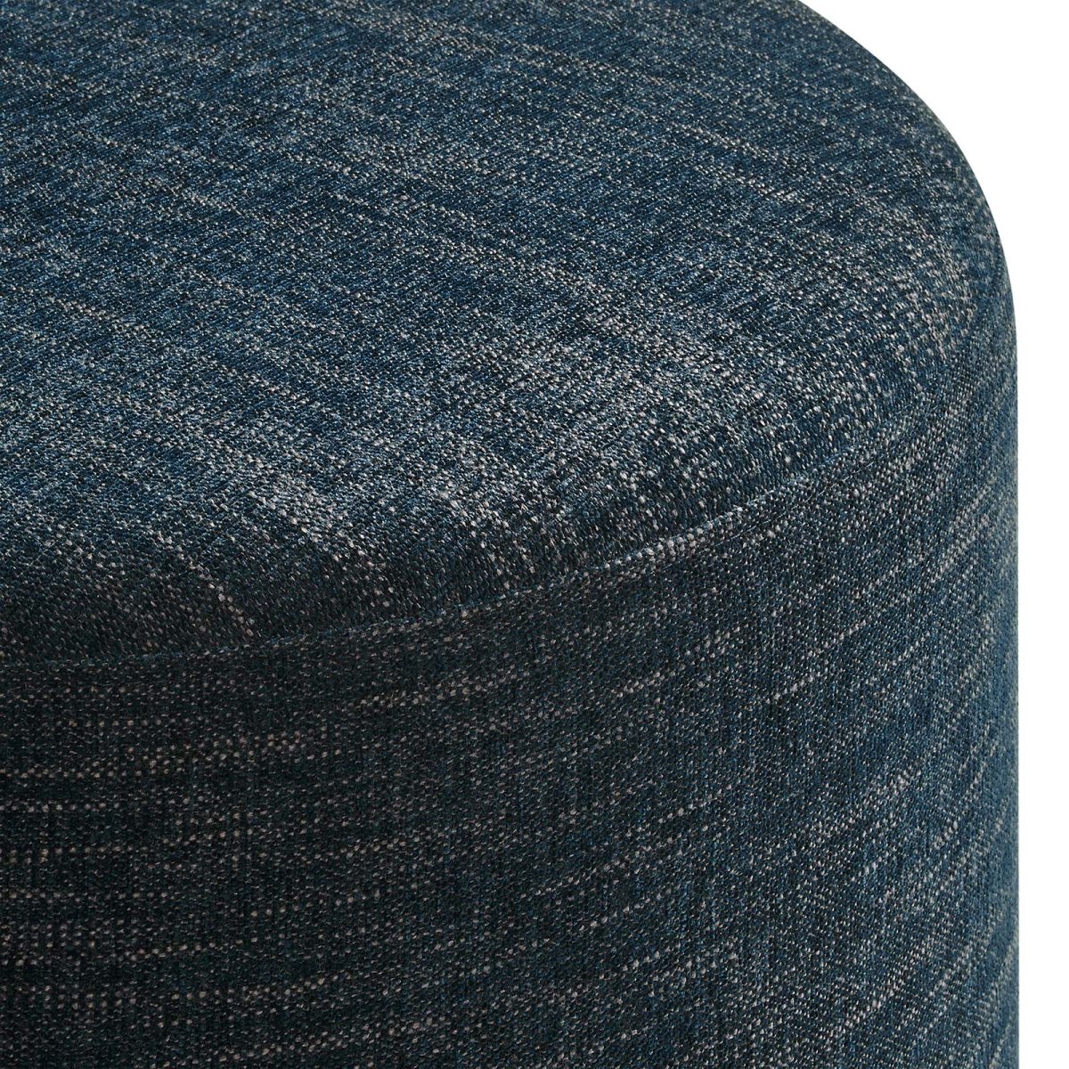 Callum Large 23" Round Woven Heathered Fabric Upholstered Ottoman - BUILDMYPLACE