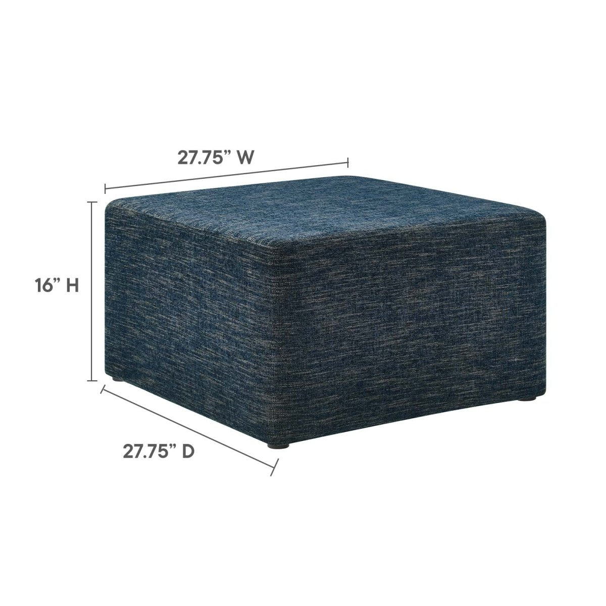 Callum Large 28" Square Woven Heathered Fabric Upholstered Ottoman - BUILDMYPLACE