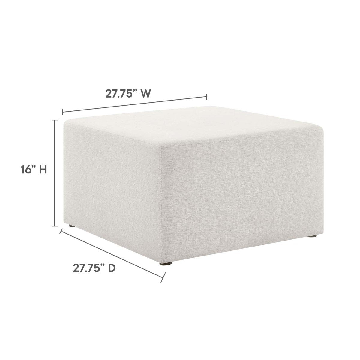 Callum Large 28" Square Woven Heathered Fabric Upholstered Ottoman - BUILDMYPLACE