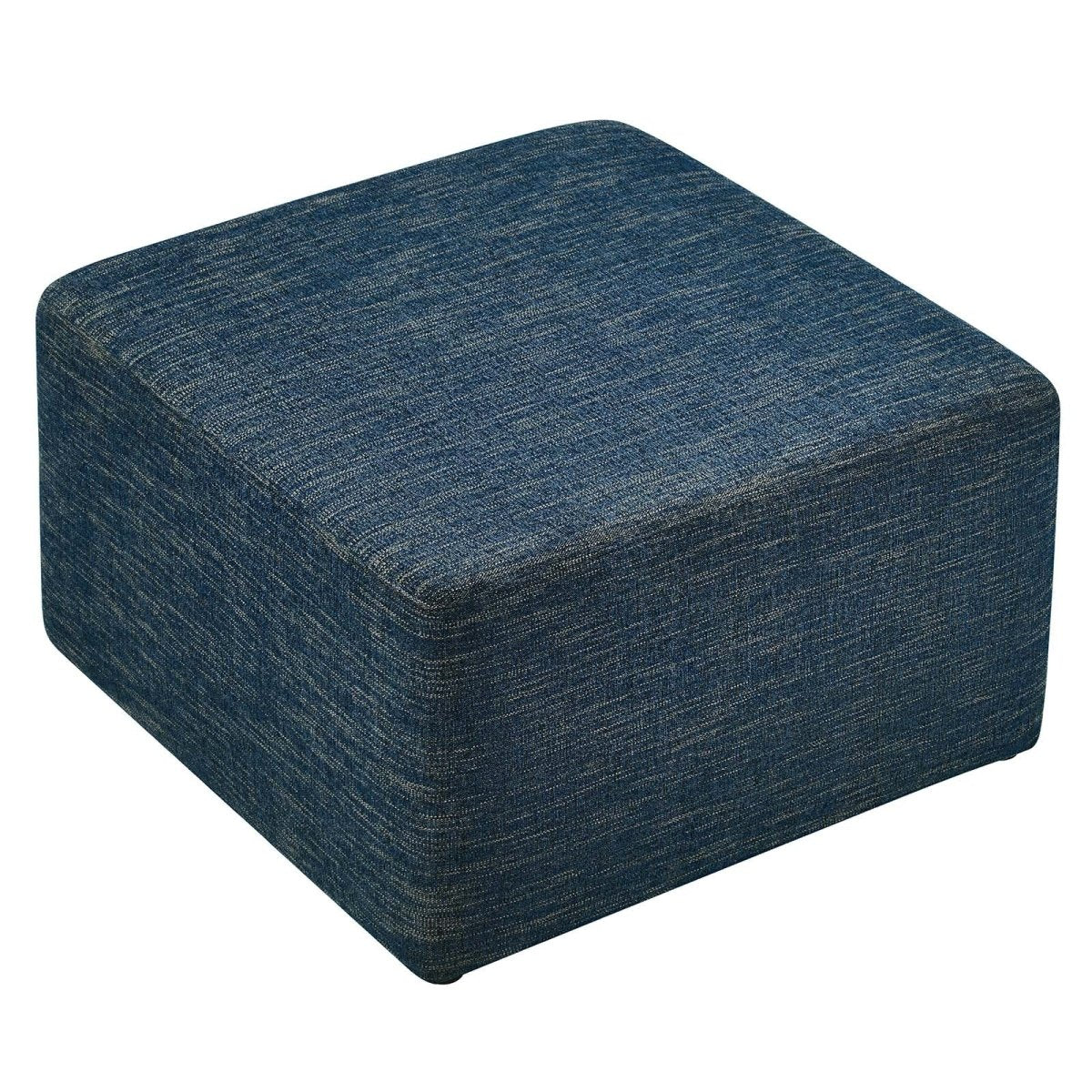 Callum Large 28" Square Woven Heathered Fabric Upholstered Ottoman - BUILDMYPLACE