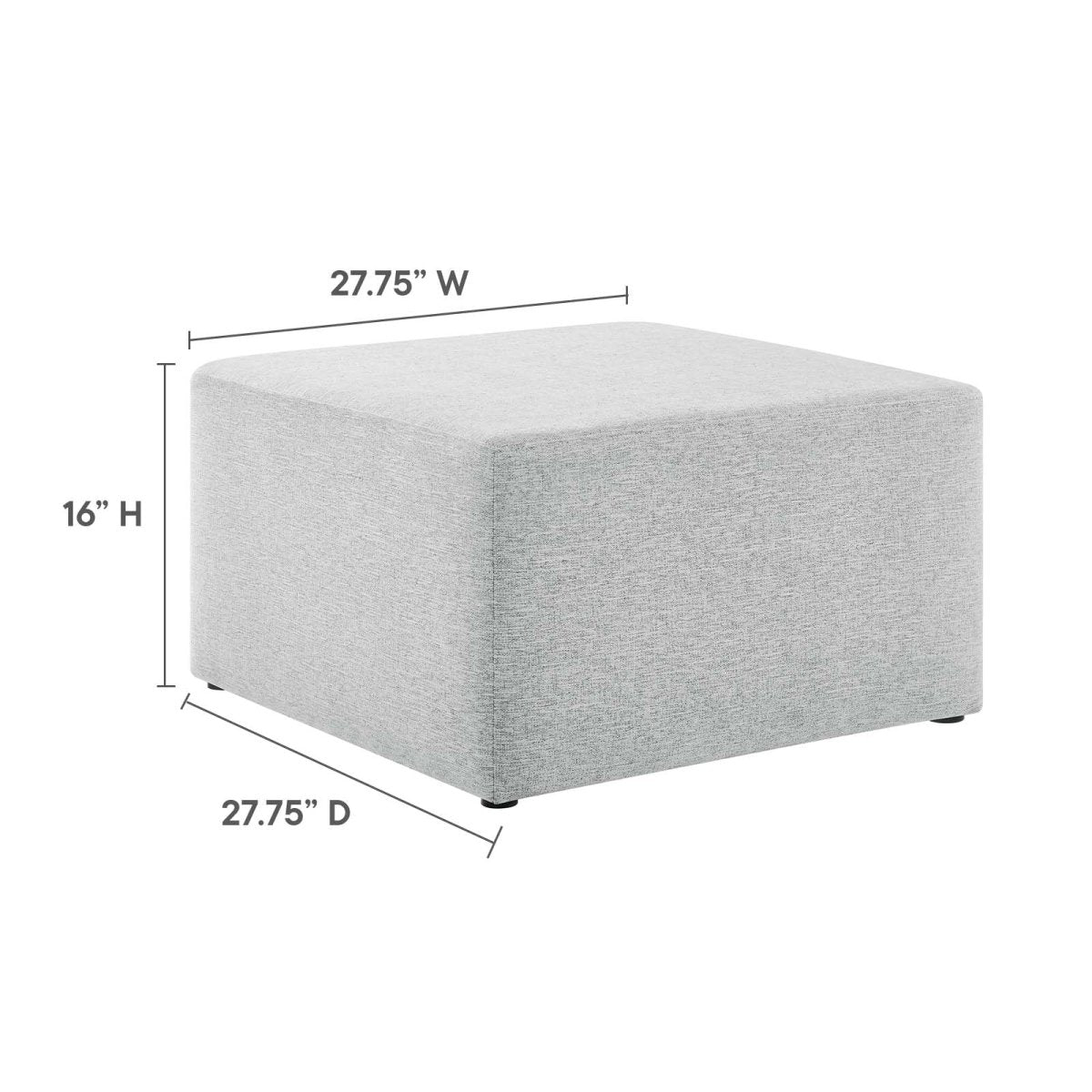Callum Large 28" Square Woven Heathered Fabric Upholstered Ottoman - BUILDMYPLACE
