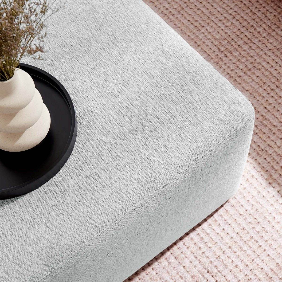 Callum Large 28" Square Woven Heathered Fabric Upholstered Ottoman - BUILDMYPLACE