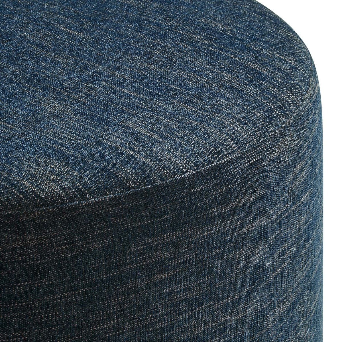 Callum Large 29" Round Woven Heathered Fabric Upholstered Ottoman - BUILDMYPLACE