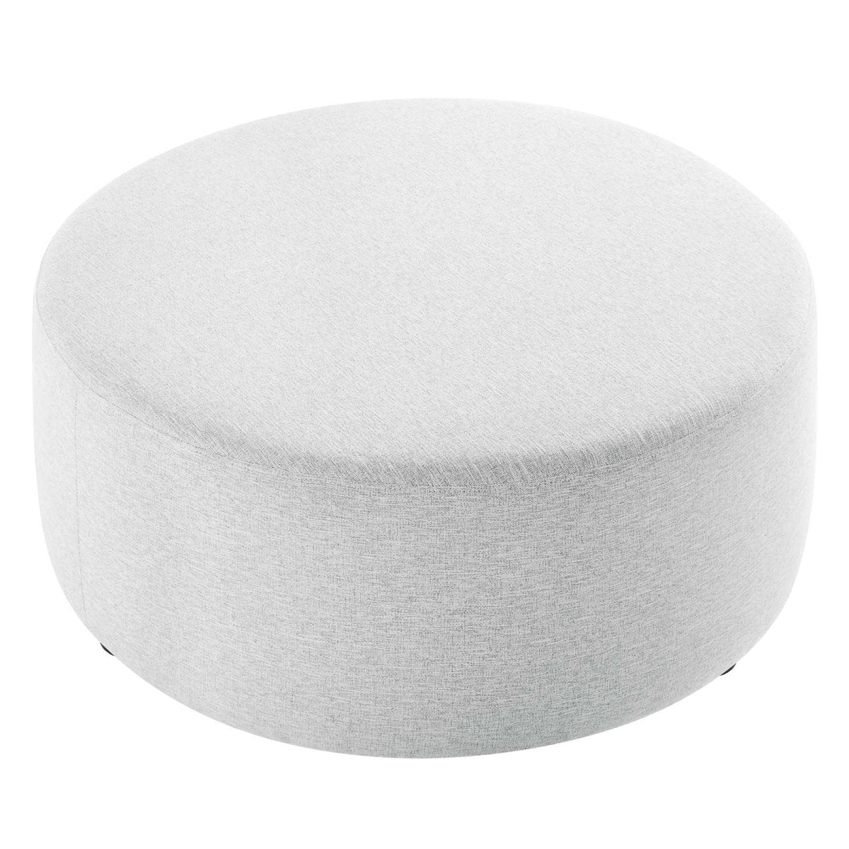 Callum Large 38" Round Woven Heathered Fabric Upholstered Ottoman - BUILDMYPLACE
