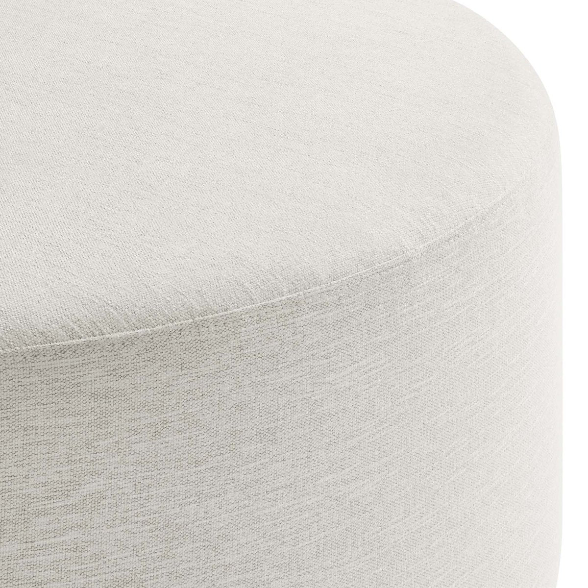 Callum Large 38" Round Woven Heathered Fabric Upholstered Ottoman - BUILDMYPLACE