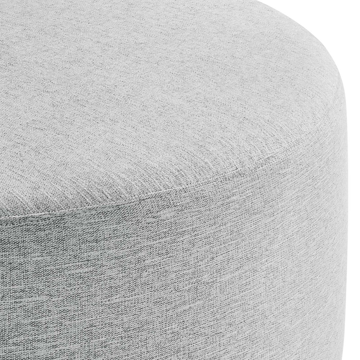 Callum Large 38" Round Woven Heathered Fabric Upholstered Ottoman - BUILDMYPLACE