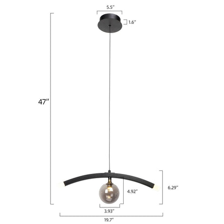 Camden Smoky Gray Glass Shade Creative Led Pendant Light - BUILDMYPLACE