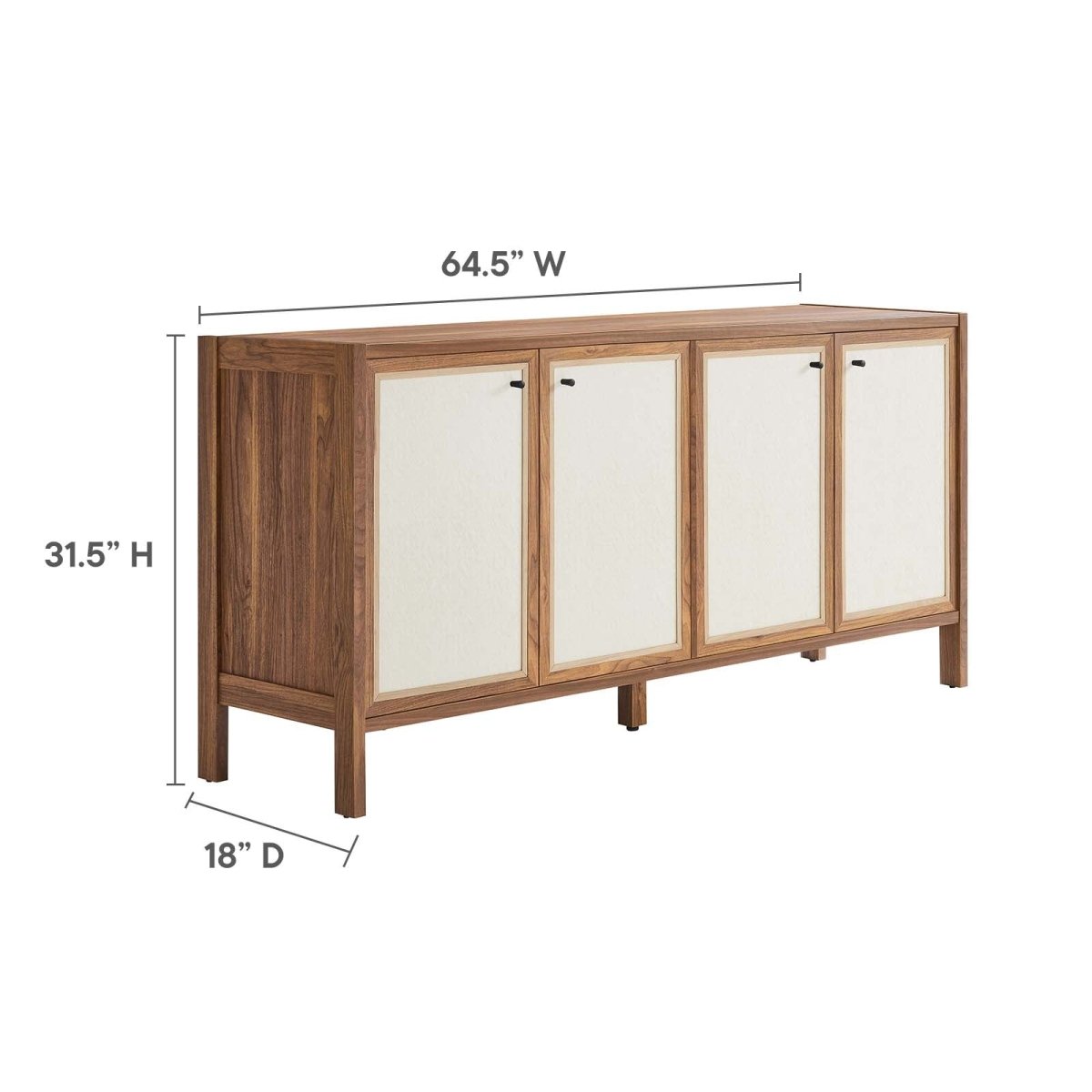 Capri 65" Wood Grain Sideboard Storage Cabinet - BUILDMYPLACE