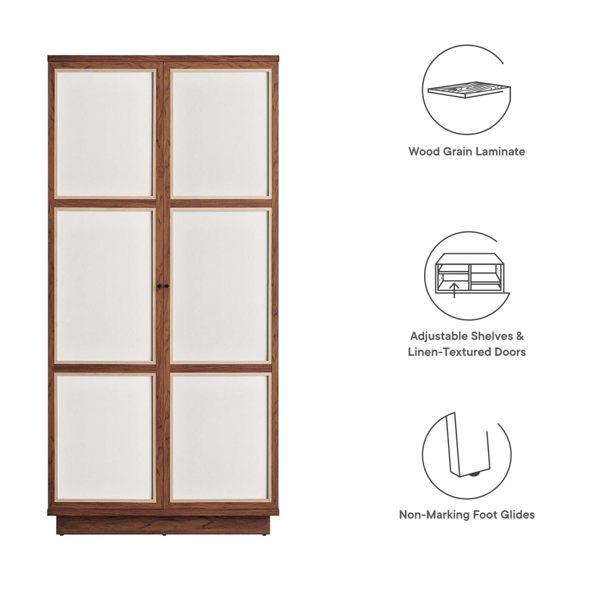 Capri 70" Tall Wood Grain Storage Cabinet - BUILDMYPLACE