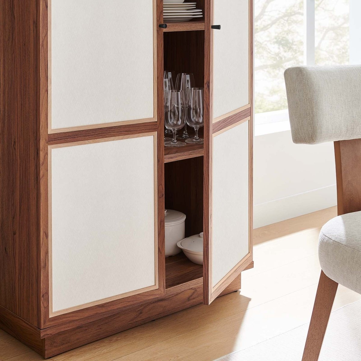 Capri 70" Tall Wood Grain Storage Cabinet - Walnut - BUILDMYPLACE