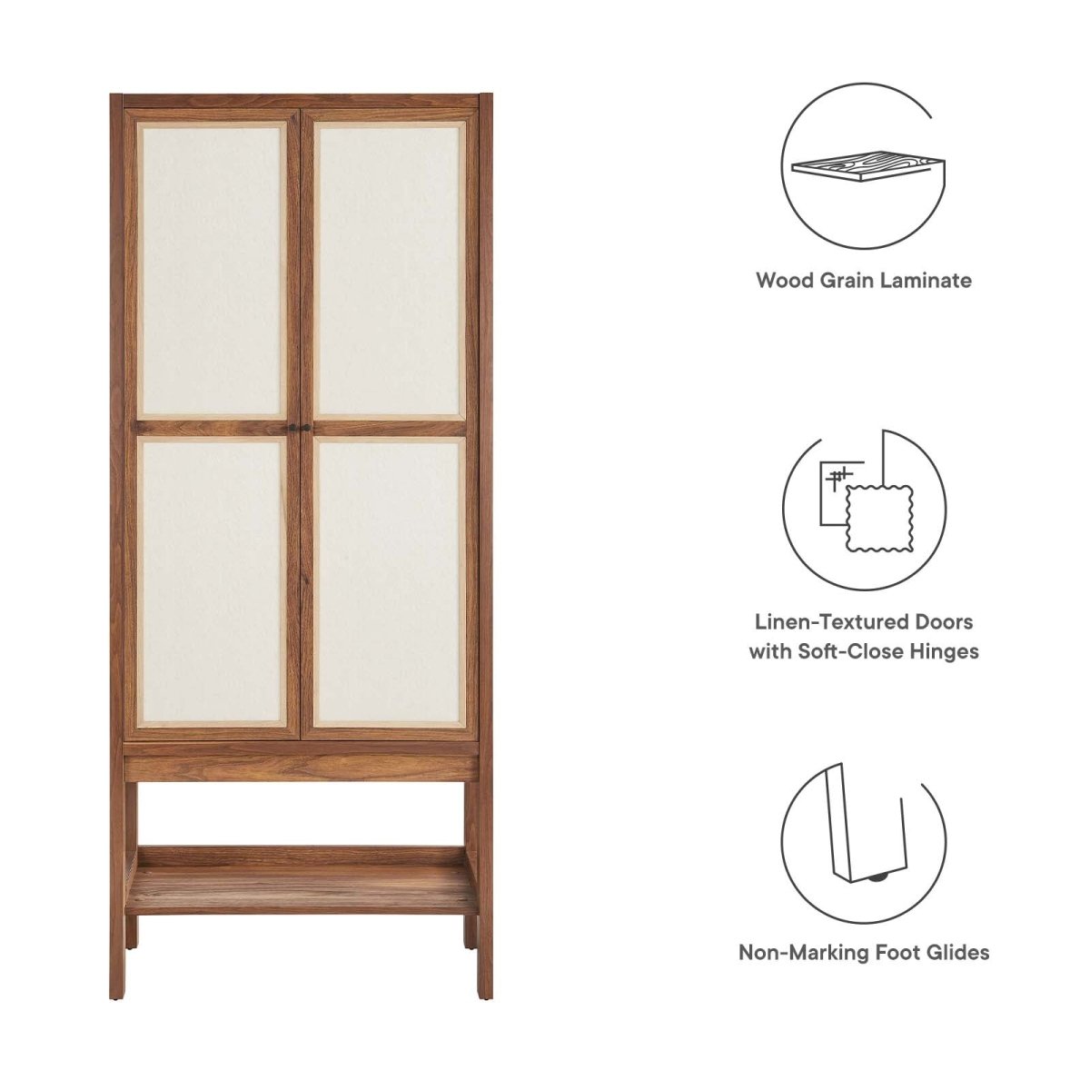 Capri Tall Wood Grain Standing Storage Cabinet - BUILDMYPLACE