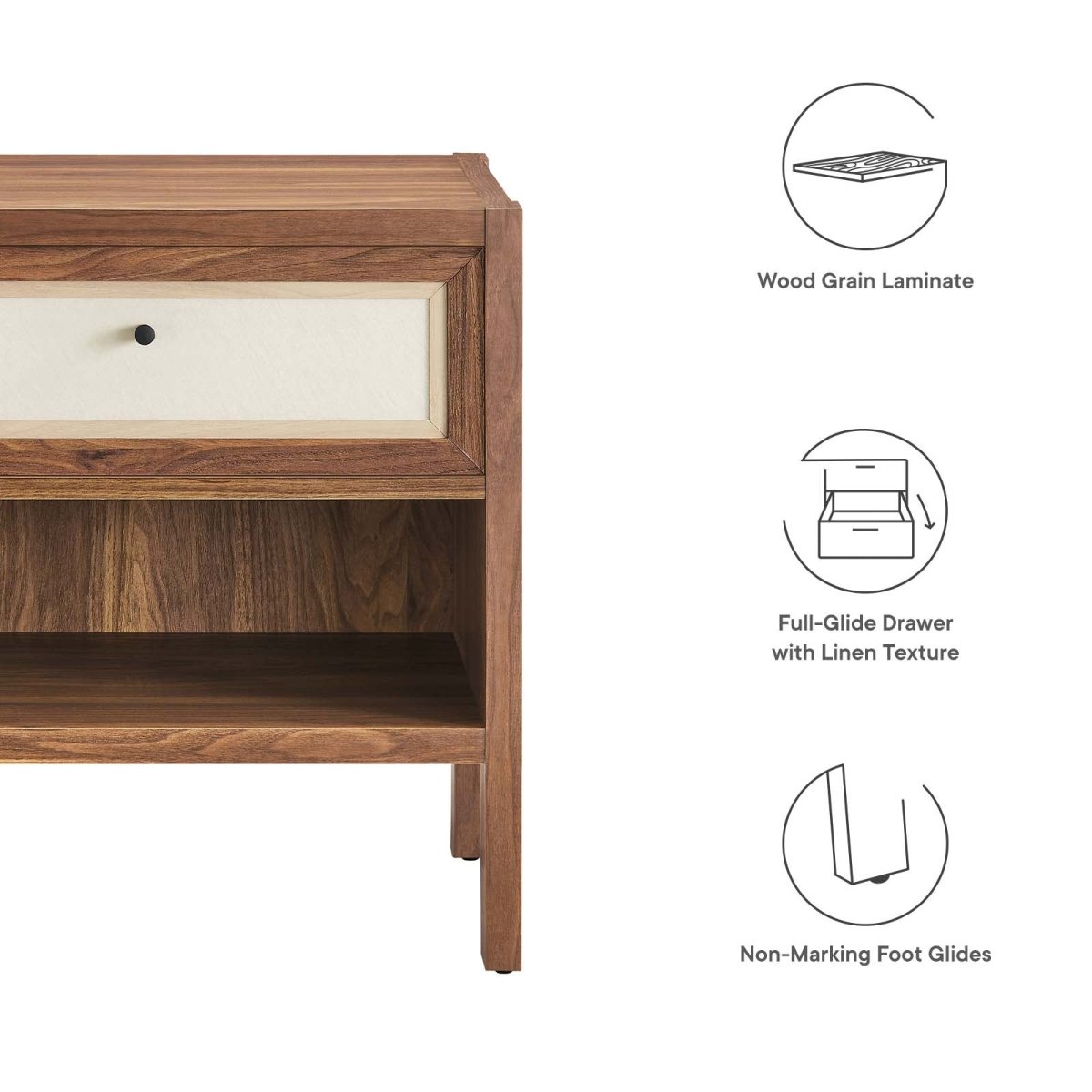 Capri Wood Grain Nightstand - BUILDMYPLACE
