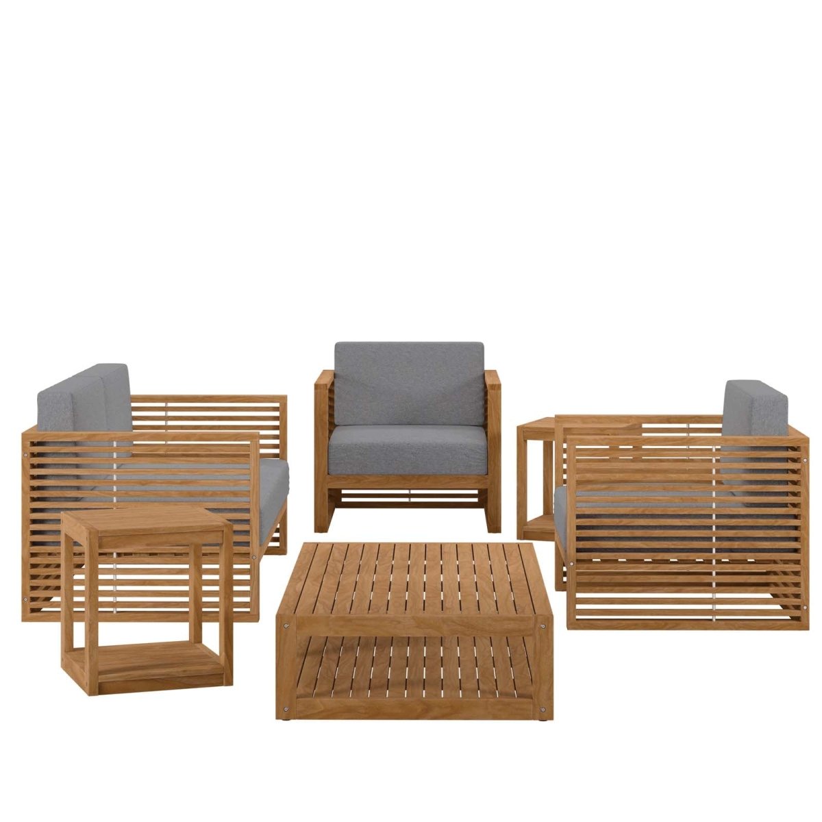 Carlsbad 6 - Piece Teak Wood Outdoor Patio Set - BUILDMYPLACE