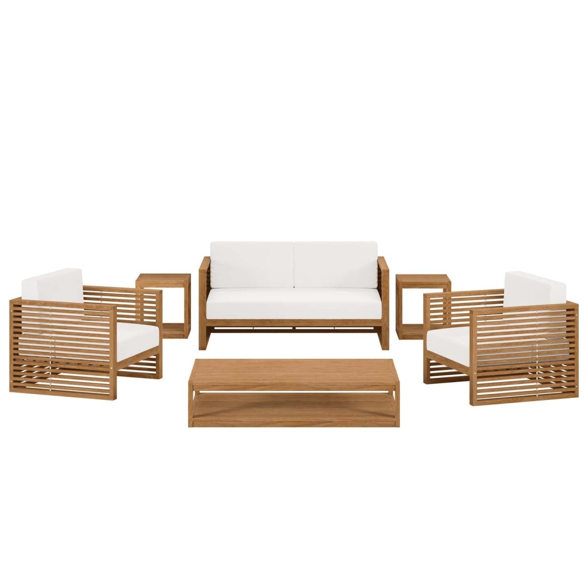 Carlsbad 6 - Piece Teak Wood Outdoor Patio Set - BUILDMYPLACE