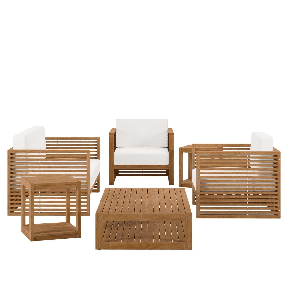 Carlsbad 6 - Piece Teak Wood Outdoor Patio Set - BUILDMYPLACE