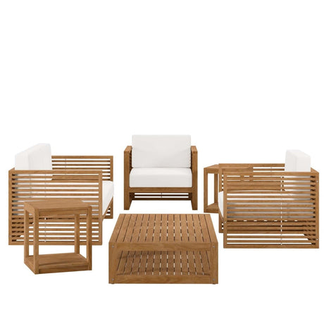 Carlsbad 6 - Piece Teak Wood Outdoor Patio Set - BUILDMYPLACE