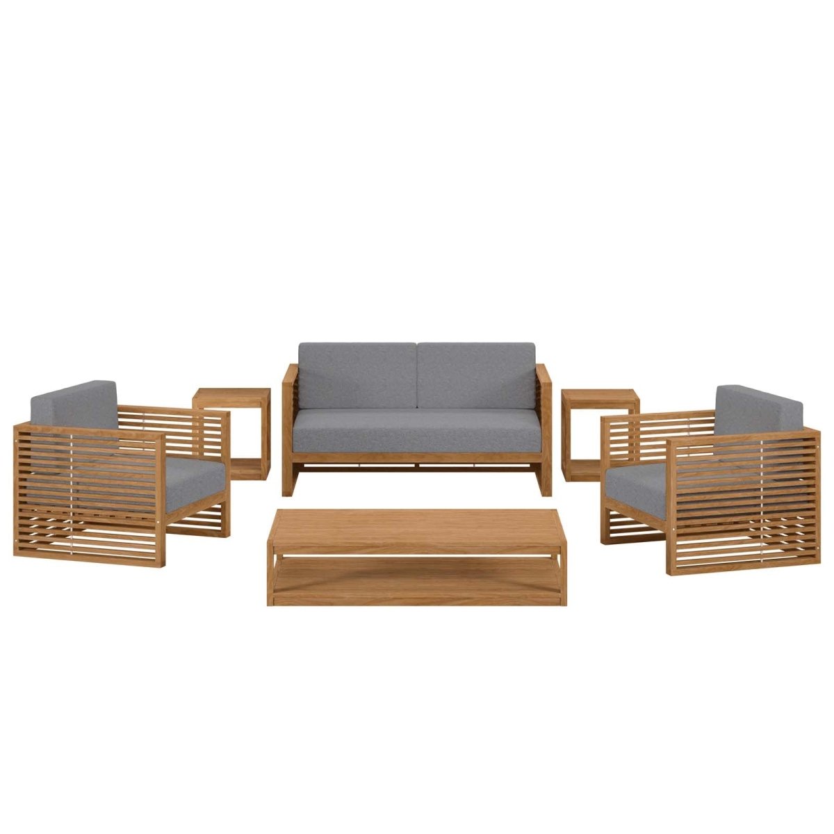 Carlsbad 6 - Piece Teak Wood Outdoor Patio Set - BUILDMYPLACE