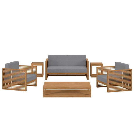 Carlsbad 6 - Piece Teak Wood Outdoor Patio Set - BUILDMYPLACE