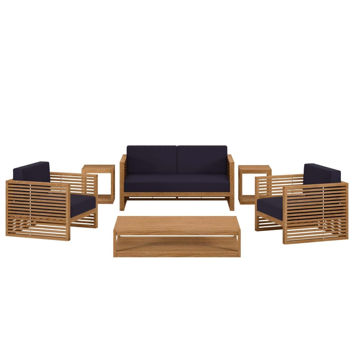 Carlsbad 6 - Piece Teak Wood Outdoor Patio Set - BUILDMYPLACE