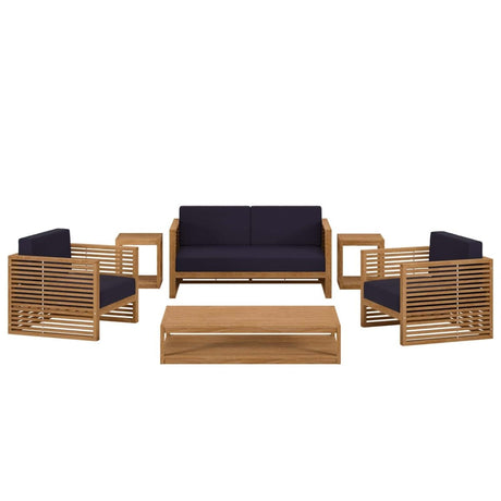 Carlsbad 6 - Piece Teak Wood Outdoor Patio Set - BUILDMYPLACE