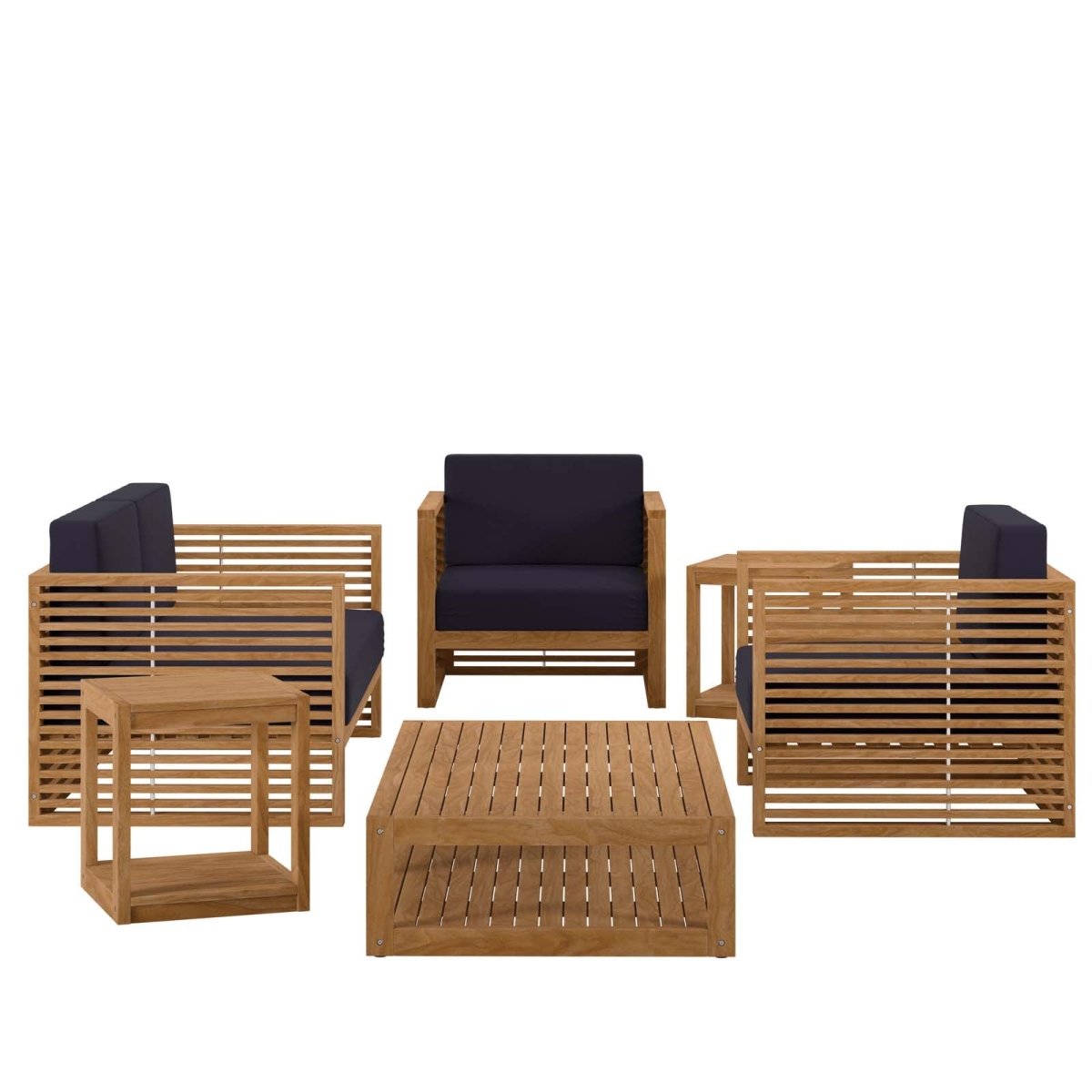Carlsbad 6 - Piece Teak Wood Outdoor Patio Set - BUILDMYPLACE