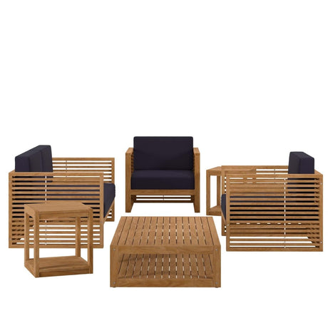 Carlsbad 6 - Piece Teak Wood Outdoor Patio Set - BUILDMYPLACE