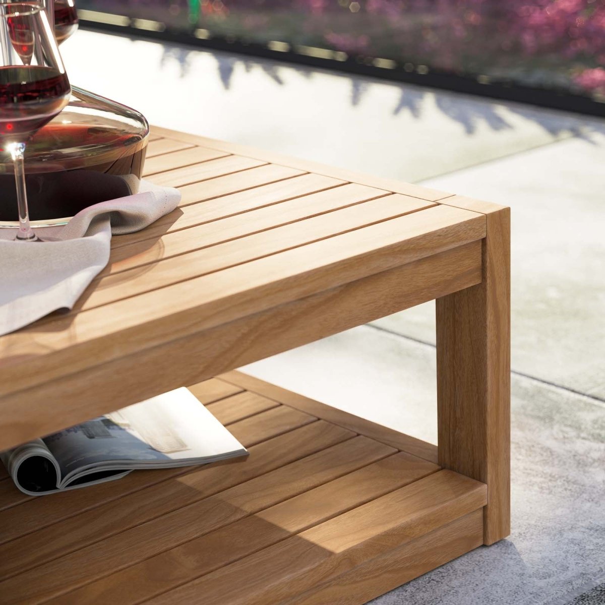Carlsbad Teak Wood Outdoor Patio Coffee Table - BUILDMYPLACE