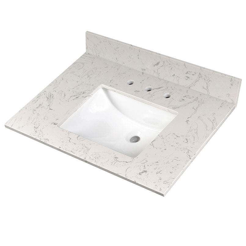 Carrara Sky Vanity Top With Sink - BUILDMYPLACE