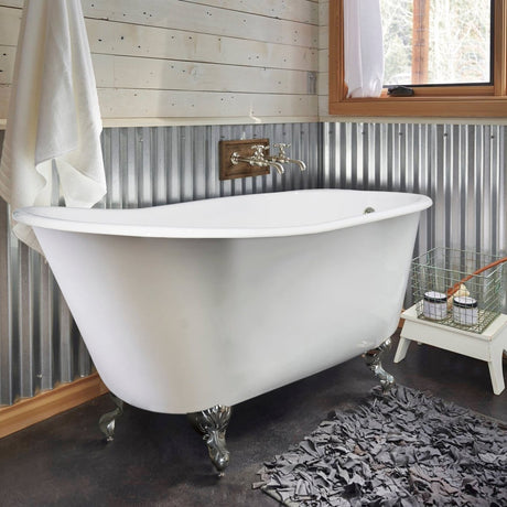Cast Iron Slipper Clawfoot Tub without Faucet Drillings - BUILDMYPLACE