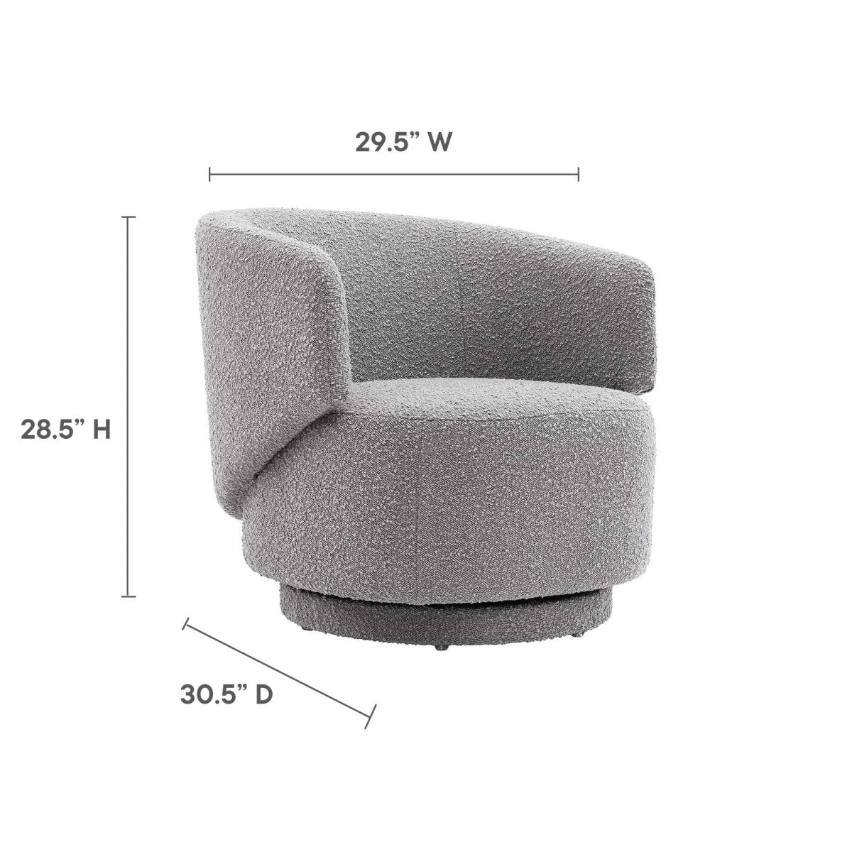 Celestia Boucle Fabric Swivel Chair - BUILDMYPLACE