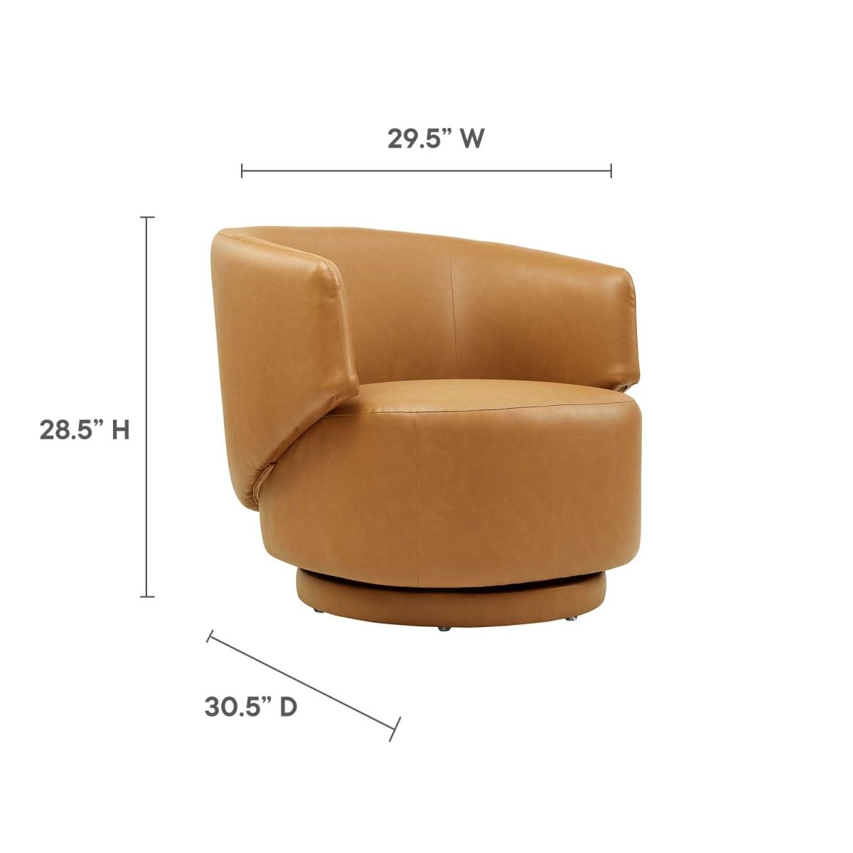 Celestia Vegan Leather Fabric and Wood Swivel Chair - BUILDMYPLACE