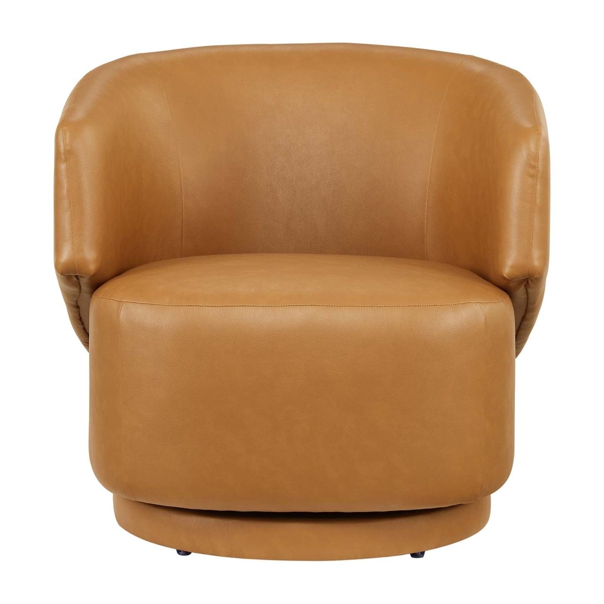 Celestia Vegan Leather Fabric and Wood Swivel Chair - BUILDMYPLACE