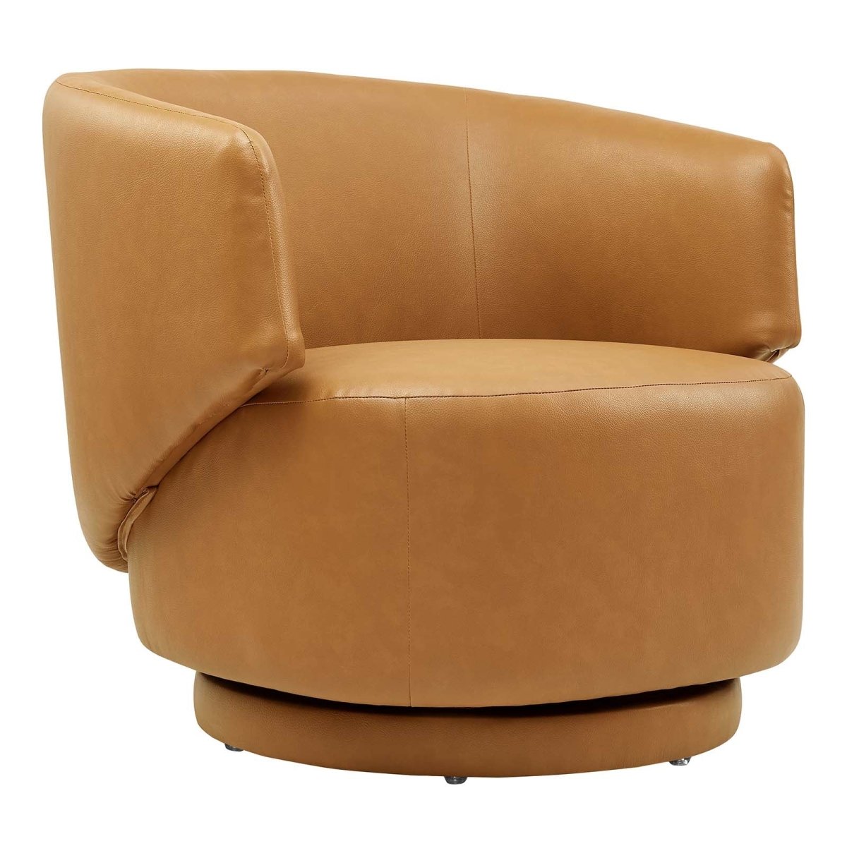 Celestia Vegan Leather Fabric and Wood Swivel Chair - BUILDMYPLACE