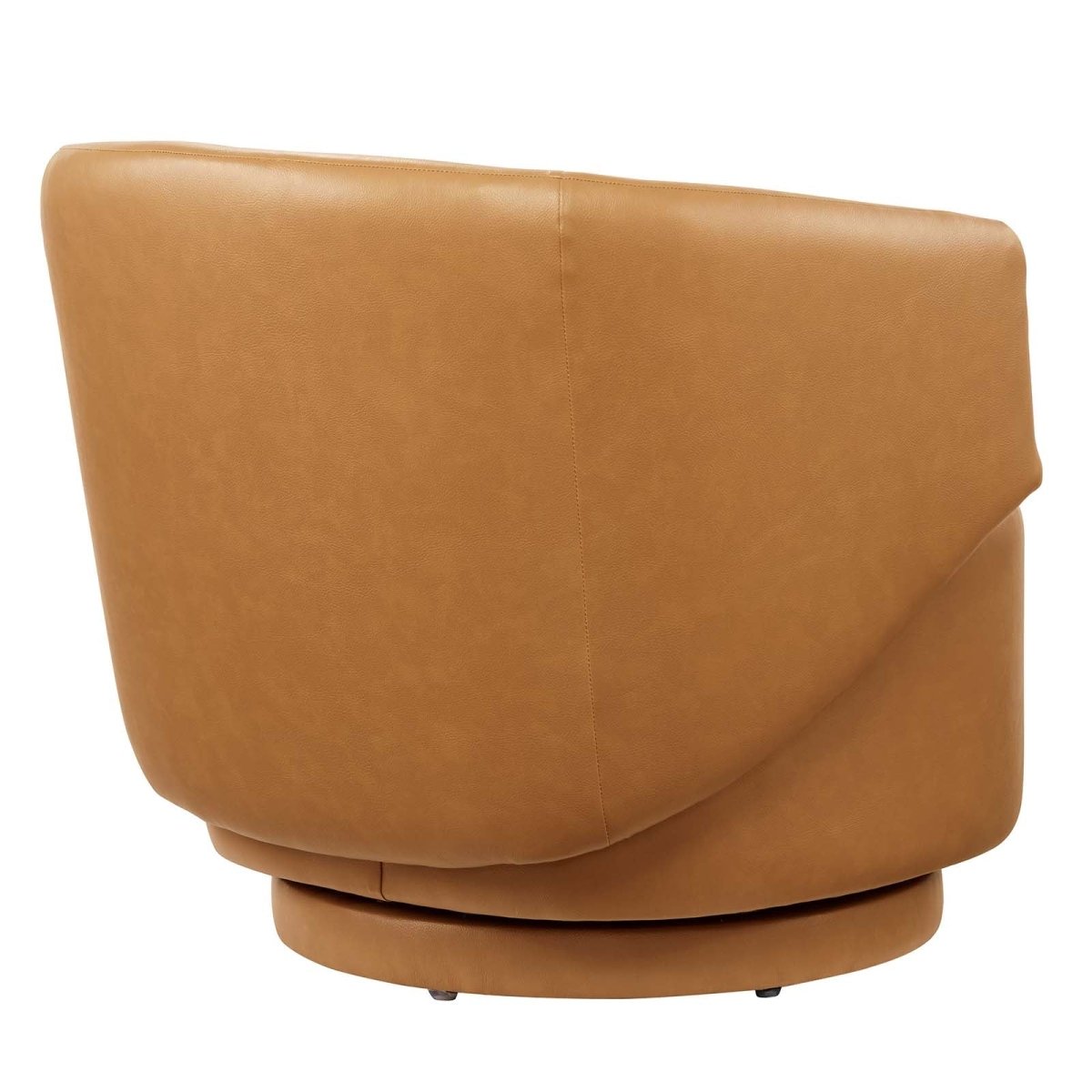Celestia Vegan Leather Fabric and Wood Swivel Chair - BUILDMYPLACE