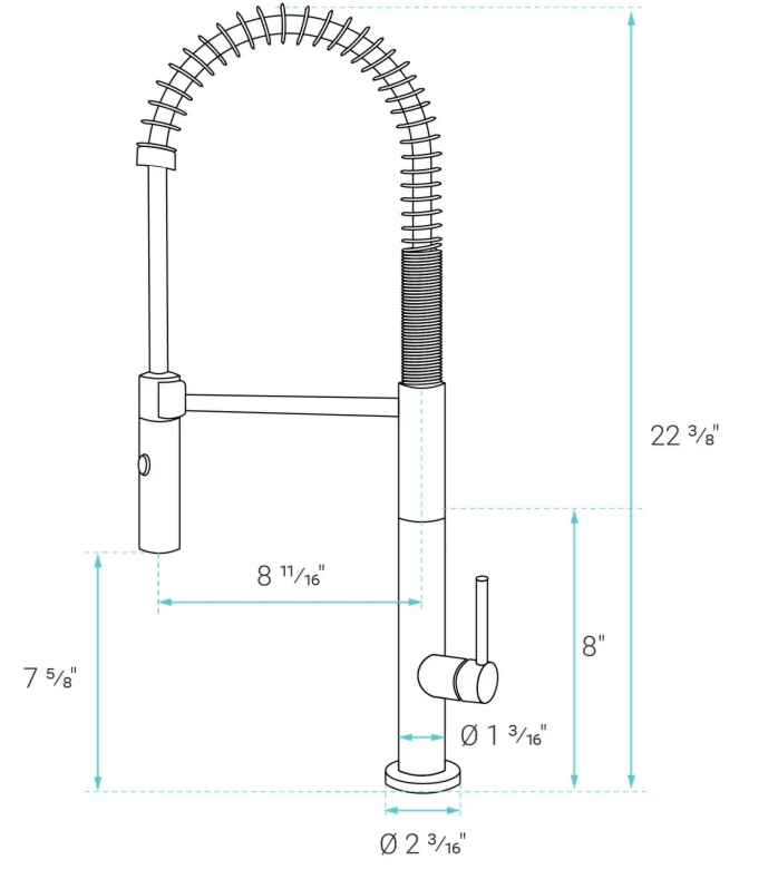 Chalet Single Handle, Pull - Down Kitchen Faucet in Brushed Nickel - BUILDMYPLACE