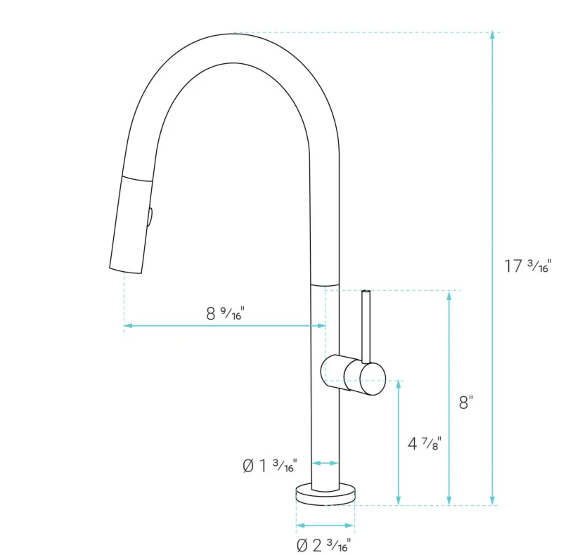 Chalet Single Handle, Pull - Down Kitchen Faucet in Brushed Nickel - BUILDMYPLACE