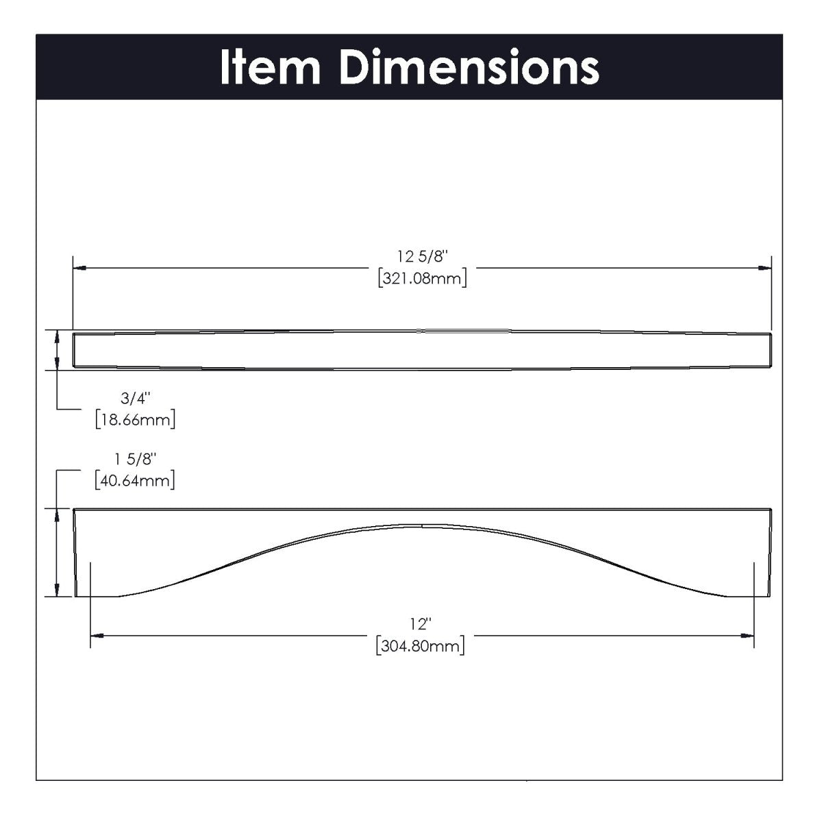 Channel Collection - Belwith Keeler - Appliance Pull, 12" C/C | B077118 - BUILDMYPLACE